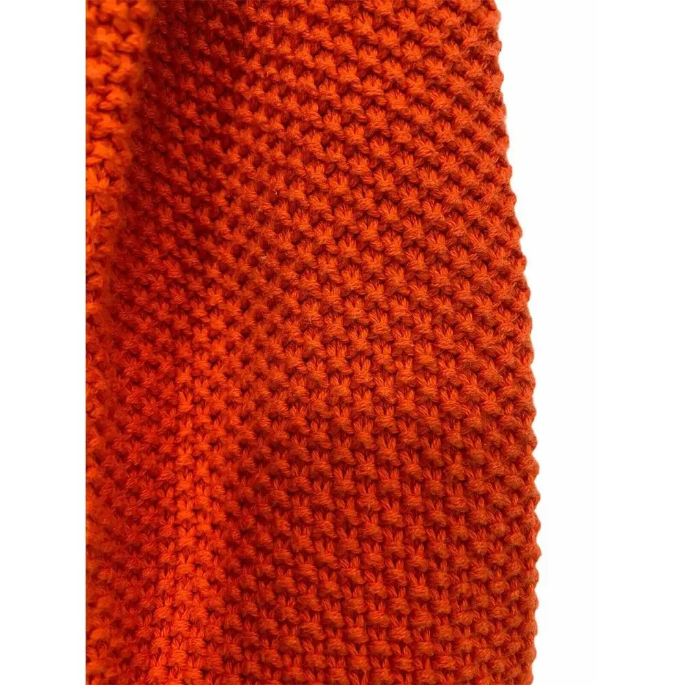 Talbots Orange Sweater Petite Medium Boat Neck Anchors Coastal Fisherman